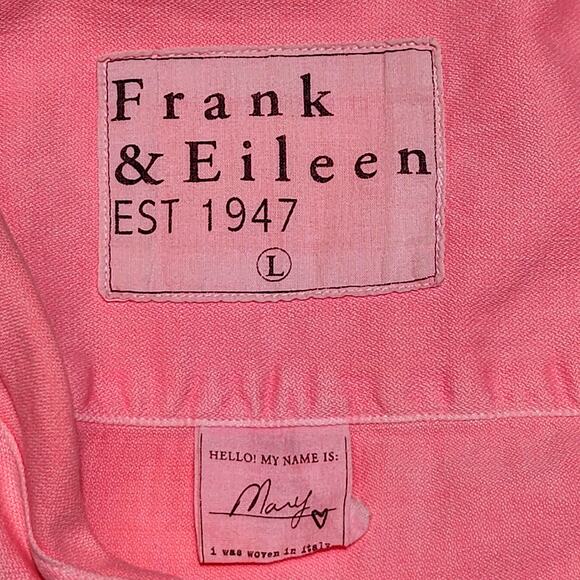 Frank & Eileen MARY 100% Cotton Famous Denim Shirtdress Dress in Hot Pink L $328 - Picture 6 of 13